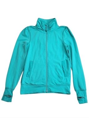 LULULEMON Ivivva Athletica X Disney Princess Jasmine Teal Full Zip Jacket Sz 10